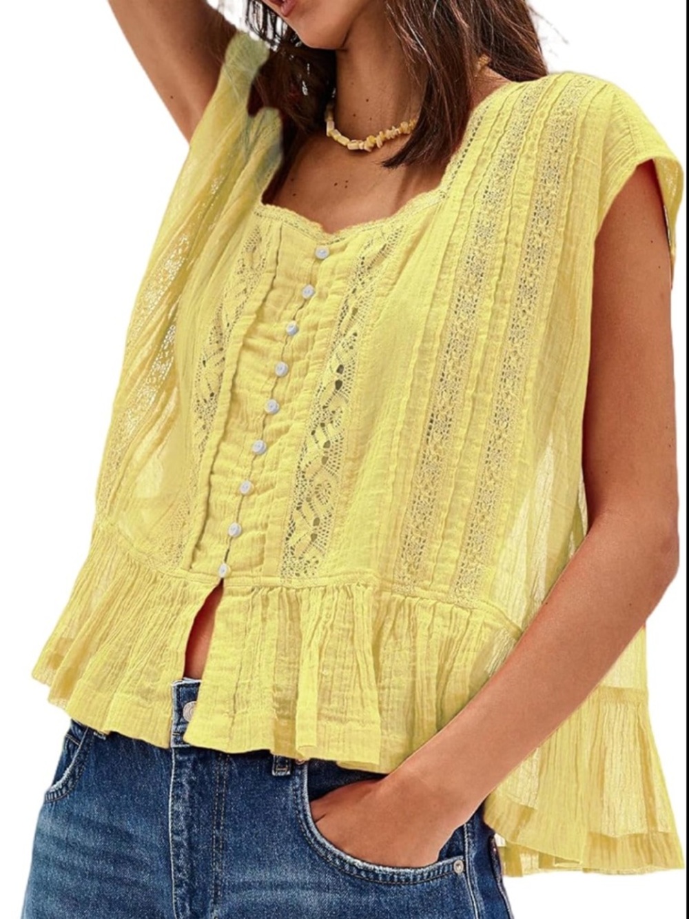 Designer inspired boutique style peplum lace blouse